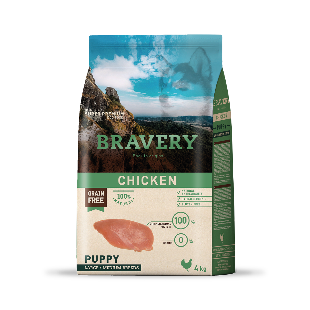 Bravery Chicken Puppy Large/Medium Breeds 4kg
