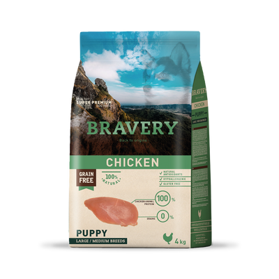 Bravery Chicken Puppy Large/Medium Breeds 4kg